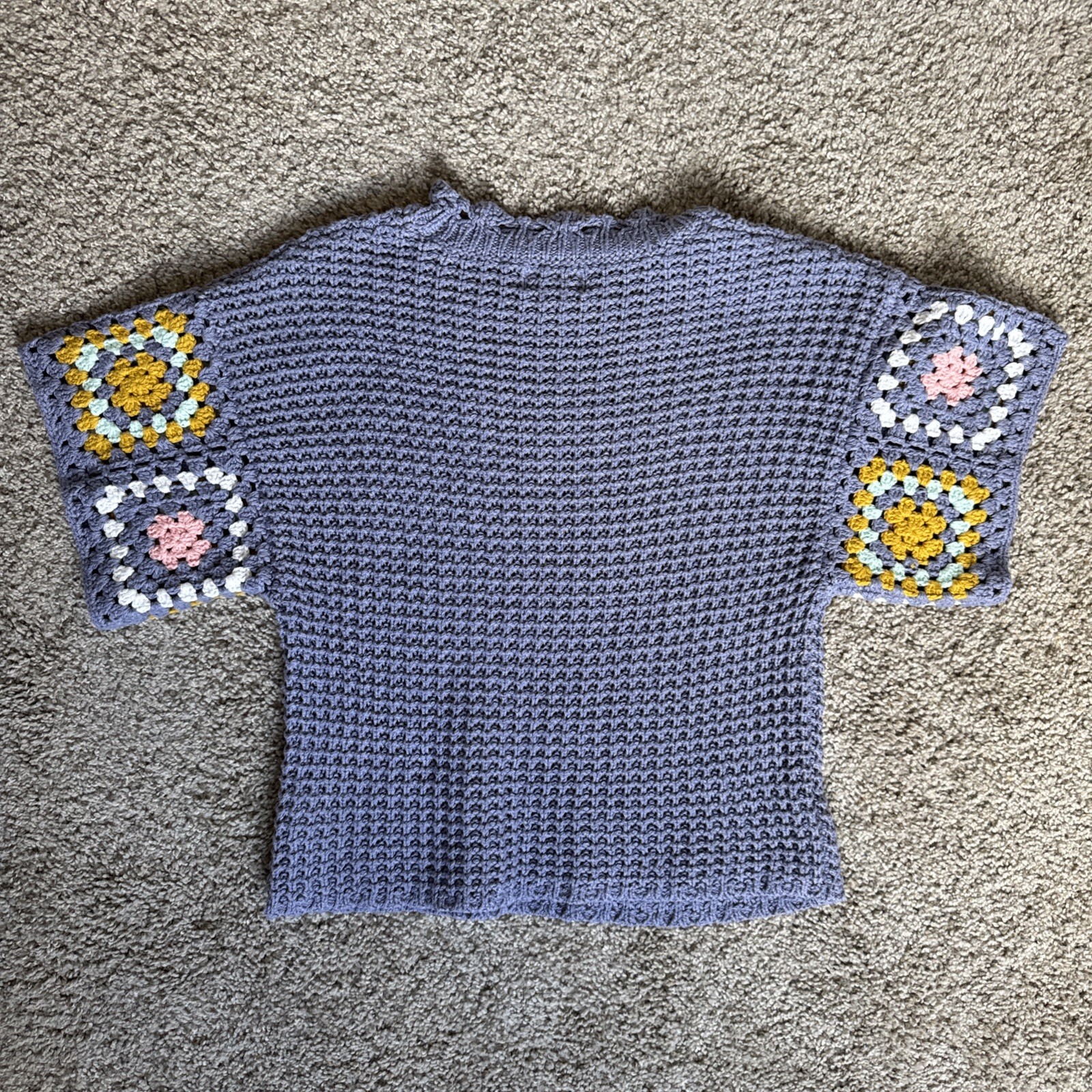 Universal Thread Granny Square Crochet Short Slee… - image 3
