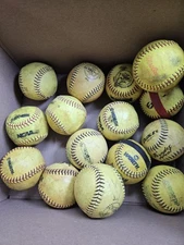 15 Softballs Lot 12”(9 Worth) (1 wilson) (1 Dudley) (1 McGregor) (3 Intimdatior 