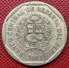Peru 2003-LIMA Nickel-Brass 1 Nuevo Sol. KM# 308.4