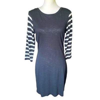 Express Two Chic Ways Reversible Neckline Black & White Striped Dress,Medium NEW