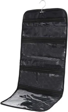 Foldable Clear Hanging Travel Toiletry Bag Cosmetic Organiser Storage Black O...