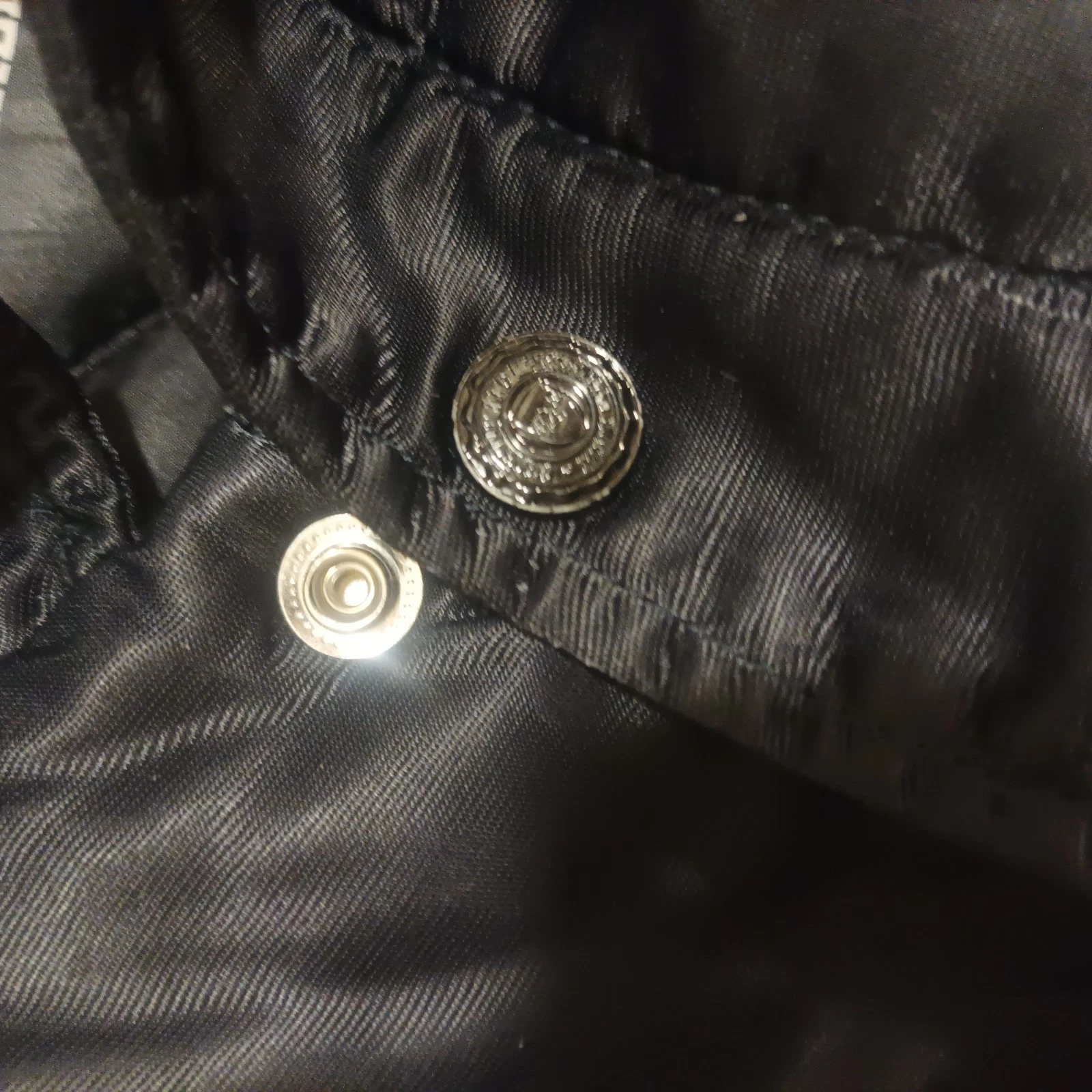 Franklin & Marshall Varsity Bomber Jacket Black Satin - Size L - Good Condition - product detail image 3