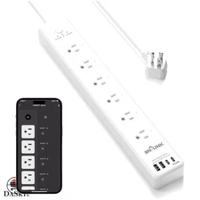 Effortless Home Automation: BN LINK Surge Protector with 6 Smart Outlets & USB-C