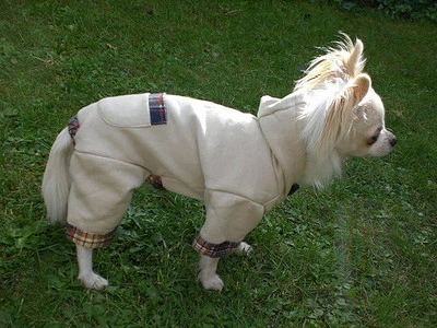 WAUWUF Hunde Jogginganzug Overall Rl. 27 30 33 36cm Baumwolle in Beige Wedel shop