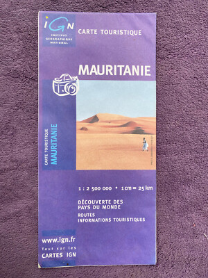 Mali : carte touristique IGN de Mauritanie échelle 1 : 2500 000 - carte actuelle