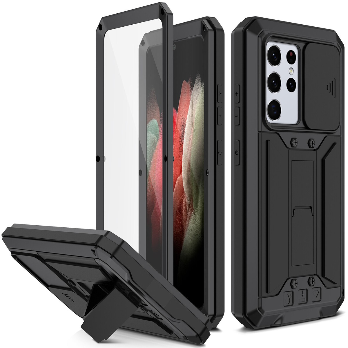 Metal For Samsung Galaxy s21 Ultra 5G 6.8 Inch Case with stand
