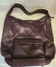 Pour La Victoire Plum Leather Adelle Hobo Zipper Tote Handbag $465