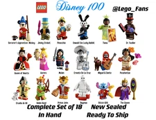 LEGO 71038 Disney 100 Anniversary Minifigures Complete Set of 18 🔥UNOPENED🔥