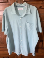 Men’s TOMMY BAHAMA Camp Shirt-Button Down-Short Sleeve-Sea Foam Green-XXL