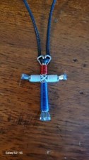 Horseshoe Nail Disciple Cross Necklace Red, White and Blue Buy 3 Get 1 FREE 
