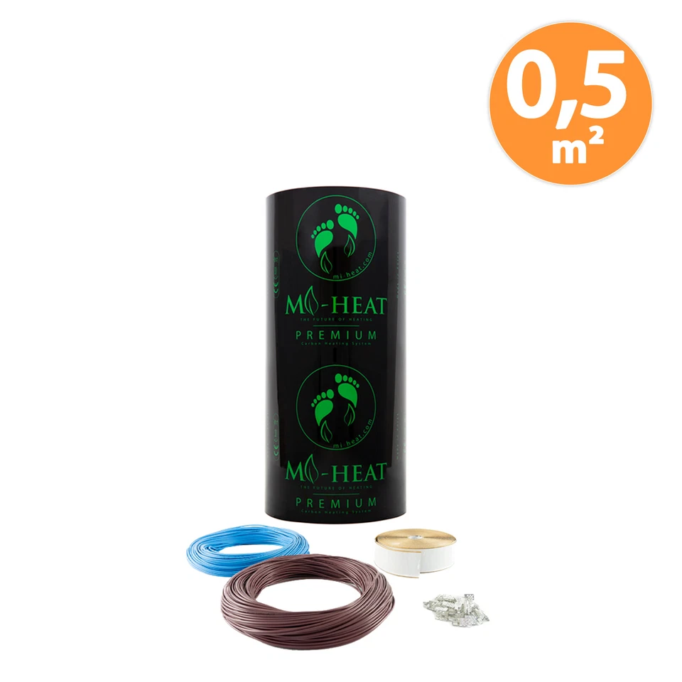 Infrarot Heizfolie elektrische Fußbodenheizung Bodenheizung Rollenware 80W/m²