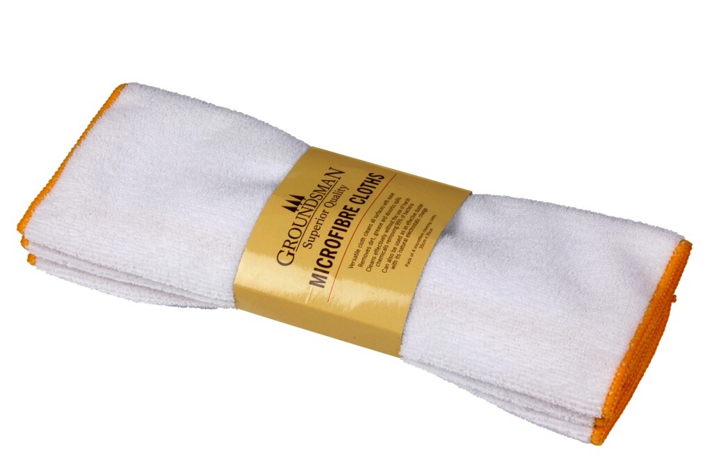 4x Groundsman Microfibre General Cleaning Cloth - 35cm x 35cm - Pack of 4