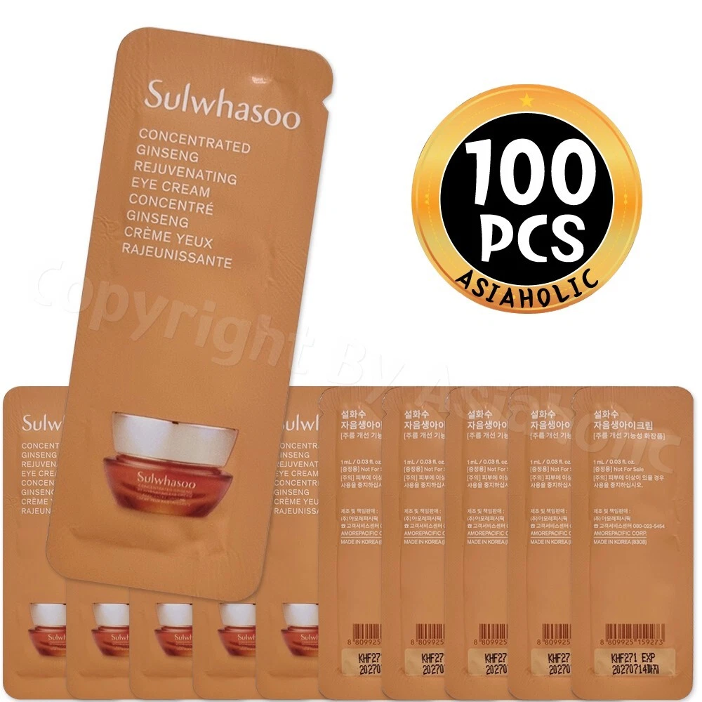 Sulwhasoo Concentrated Ginseng Rejuvenating Eye Cream 1ml x 100pcs (100ml) New