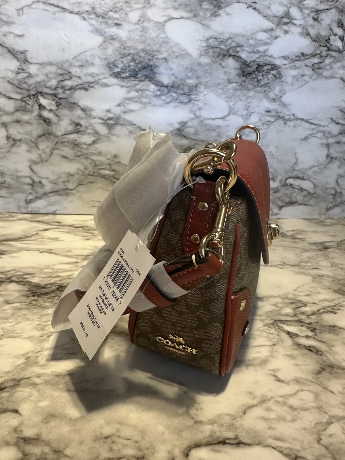 Borsa a tracolla Coach MN SIG MILLIE CE639 IM KAKI TERRACOTTA