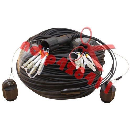 100M Outdoor LC MM Fiber Optic Patch Cord Waterproof 4 cores Armored TPU Cable - Afbeelding 8 van 9