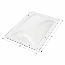 Icon 01820 RV Trailer Rectangular Outer Skylight Clear 18"W x 26"L