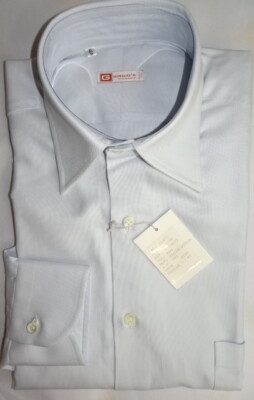 NEW $395 41EU 16 37 SL GIORGIO'S of PALM BEACH DRESS SHIRT Light Blue Pique  | eBay