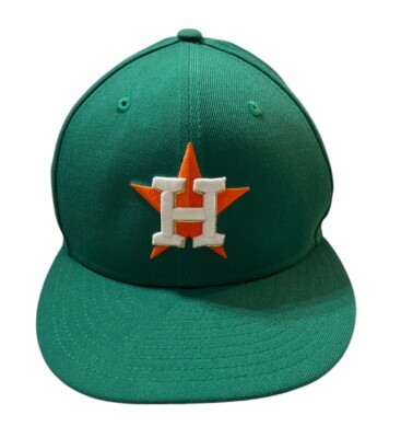 New Era Mens Green Houston Astros World Series 2017 59FIFTY Fitted Hat Size 
