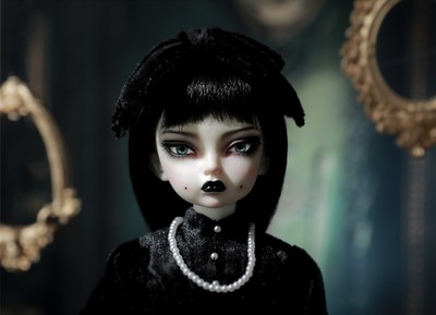 Full Set 1/4 Gothic Girl Doll Jacklyn Black Dress BJD MSD Resin Ball-Joints Doll