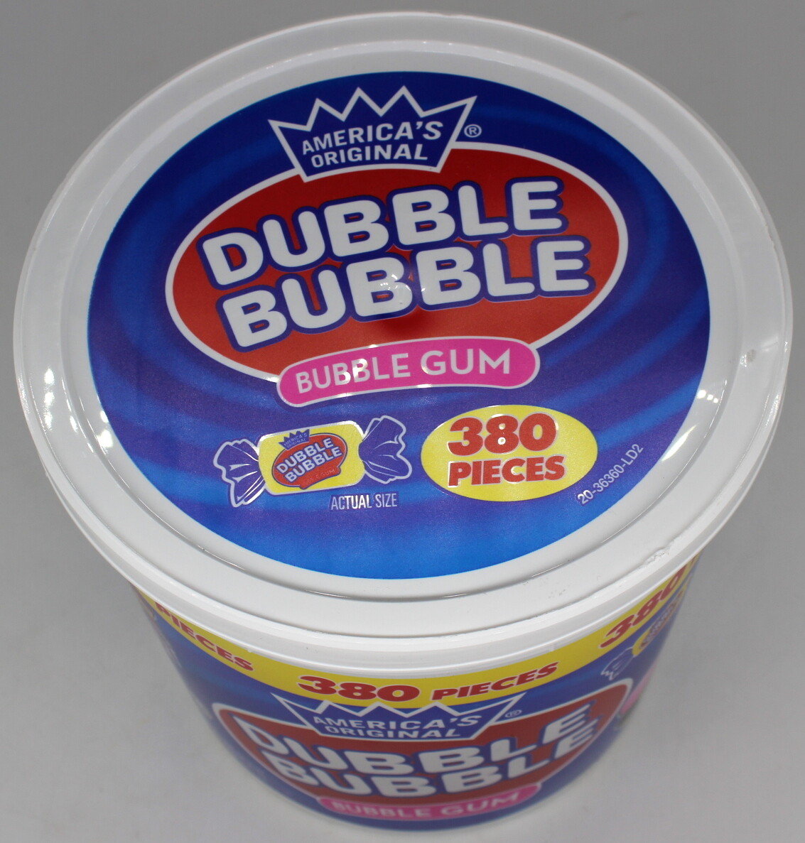 Dubble Bubble Gum Original Flavor Candy 380 Count Tub Chewing Gum