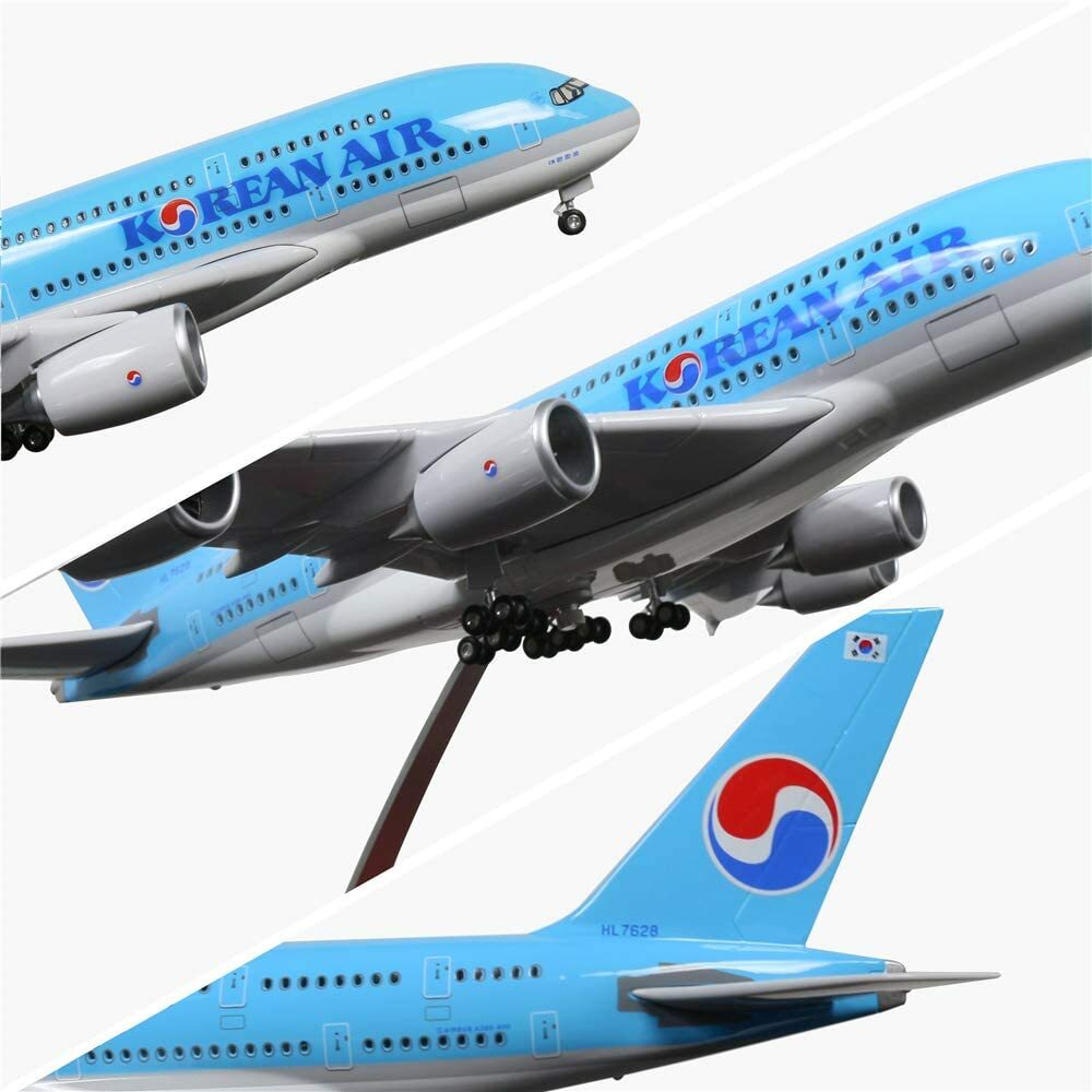 大韓航空 KOREAN AIR AIRBUS A380 1/160 新品 1/160 KOREAN AIR A380 PLANE Model LED Passanger Plane Resin