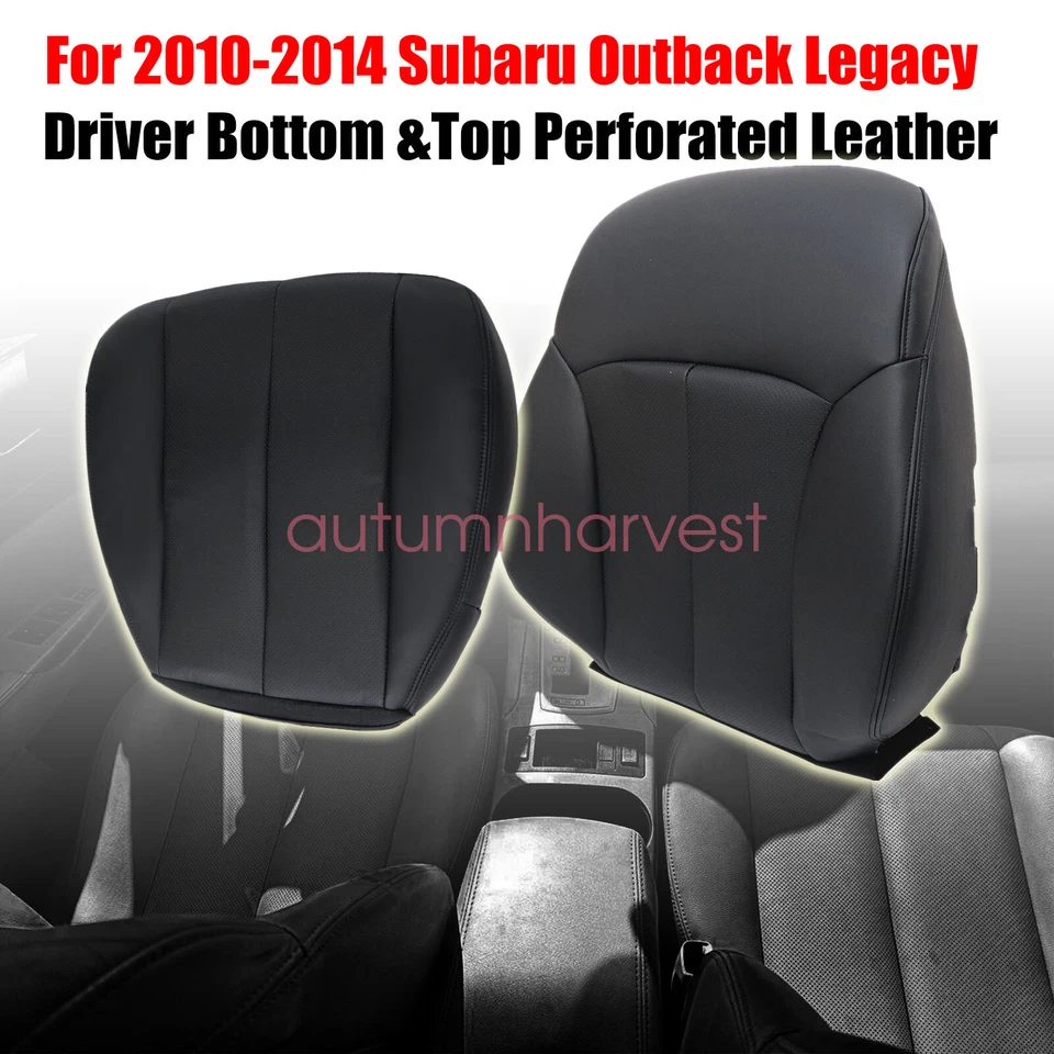 Cubierta de asiento de cuero negra inferior para conductor delantero Subaru Outback 2010-2014 Foto 3 de 4