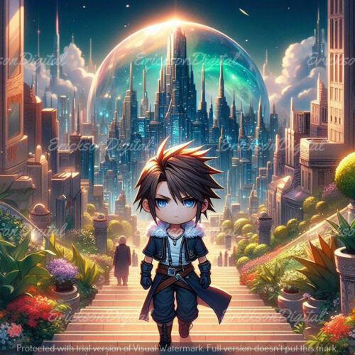 Chibi Squall Leonhart, Final Fantasy 8, Digital Image, .PNG File - Picture 1 of 1
