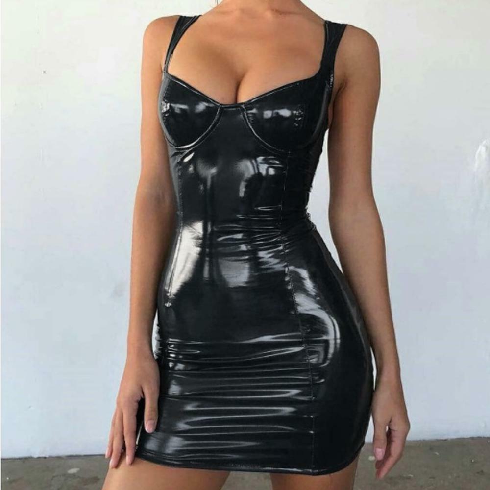 Vegan Leather Tank Mini Dress