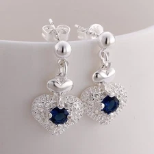 beautiful Fashion Silver 925 women Zircon Crystal Stud Earring jewelry wedding