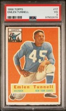 1956 TOPPS 17 EMLEN TUNNELL PSA 3