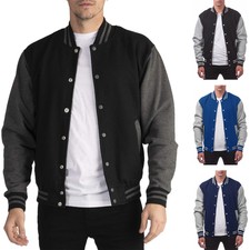 Spring Mens Baseball Jacket Varsity College Uniform Sport Coat Outwear Top Uk