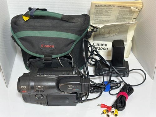 Canon ES2000A 20X Optical Zoom 8mm Video Camcorder Bundle-Untested