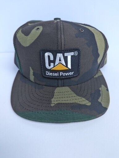 Vintage CAT Diesel Hat Cap Snapback Patch Tractor… - image 1