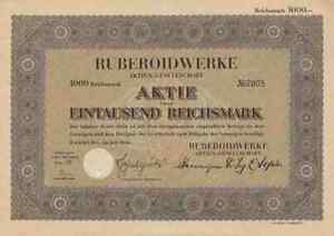 Ruberoidwerke Hamburg 1936 Rutgers Essen Commerzbank 1000 Rm Historische Aktien Ebay