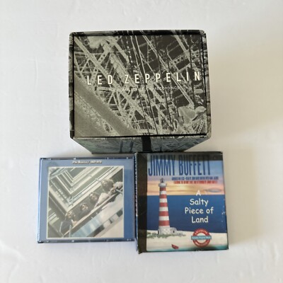 Led Zeppelin, Beatles Empty CD Box. Jimmy Buffet A Salty Piece Of Land With Disk
