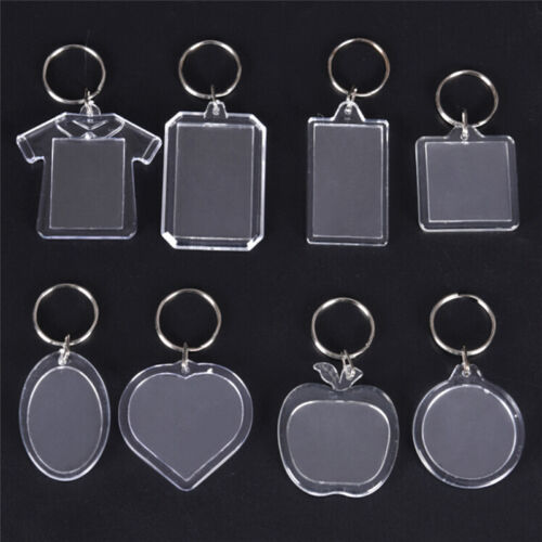 5PCs Transparent Blank Insert Photo Picture Frame Keyring Key Chain DIY Gift`da - Picture 1 of 20