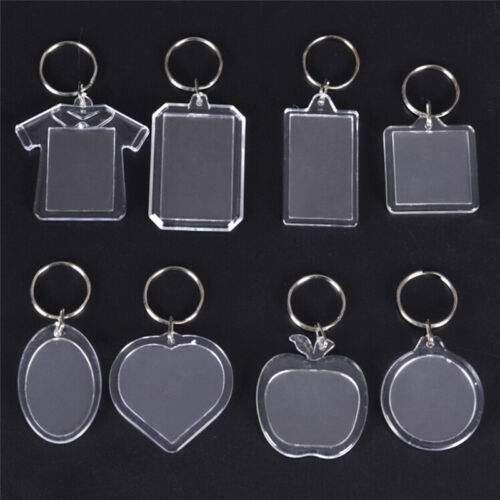 5PCs Transparent Blank Insert Photo Picture Frame Keyring Key Chain DIY Gift`da - Imagen 1 de 20