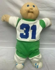 Cabbage Patch Kids Doll  Boy 1985 green Suit Number 31 Shoes Vintage 