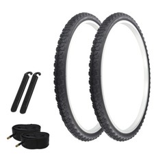 PRO Bicycle 26" x 1.75" Black P-1014 MTB Knobby 2 26" Tires,Tubes,Strip,Lever