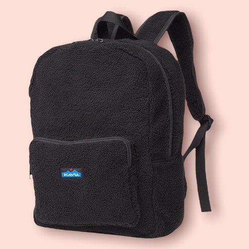 Kavu Pack Fleece Backpack Black Sherpa 