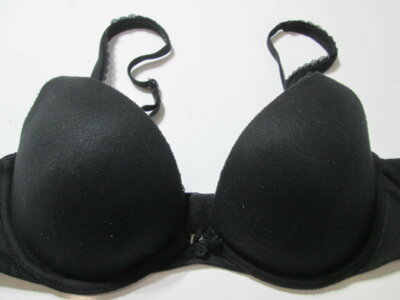 Victoria Secret Bra Size 32C Black Underwired Push-Up Adjustable Straps Lingerie