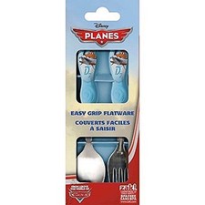 Disney Planes 2 Piece Flatware Folk and Spoon Set easy to gasp handles-New 