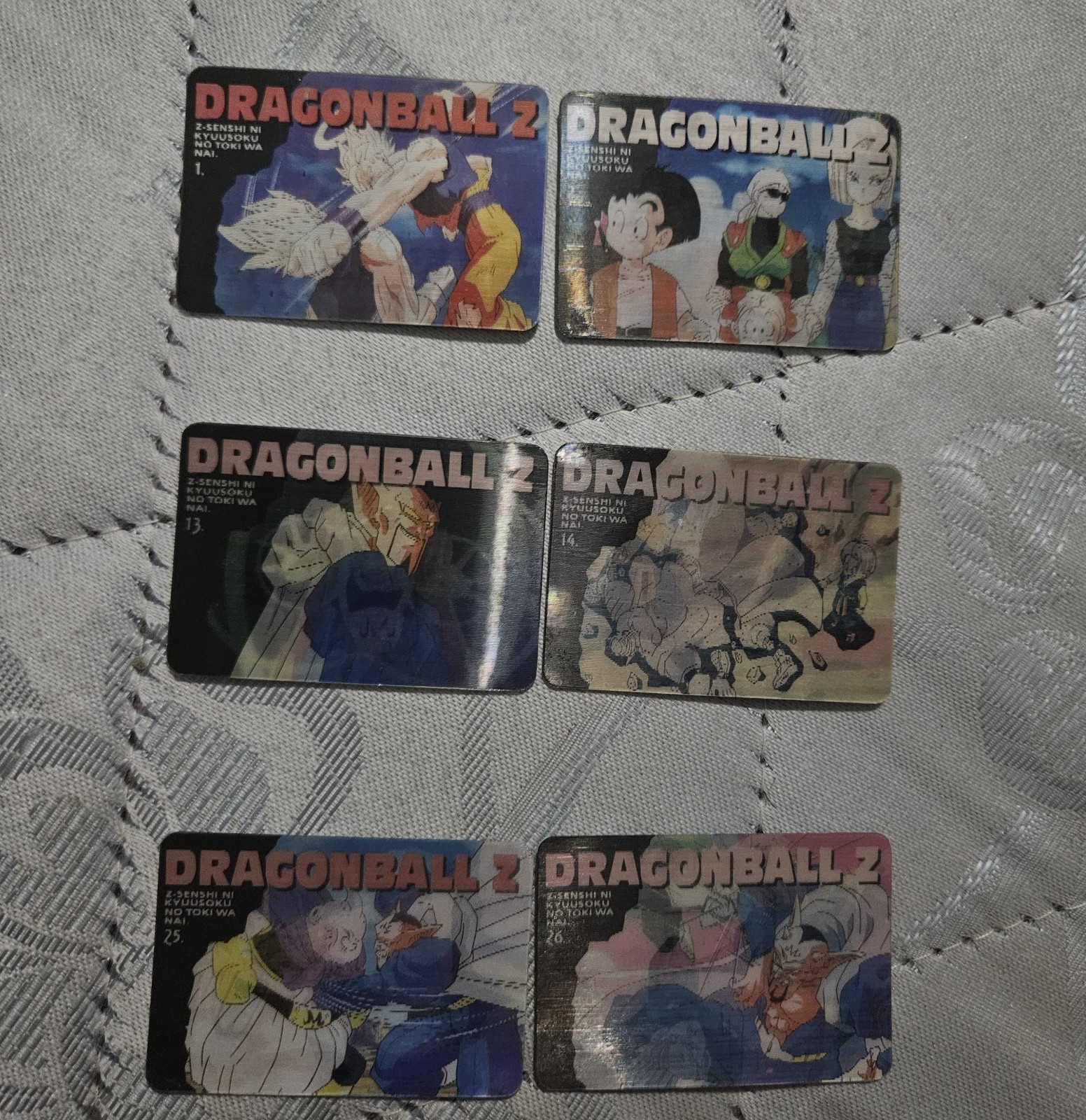 Lotto 6 carte Dragon Ball Z 1994 standard numeri 1 2 13 14 25 Goku Vegeta