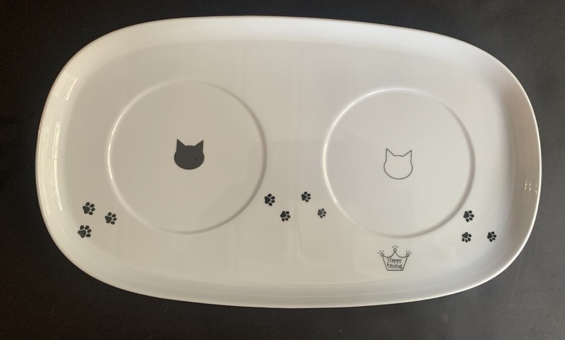 New Cat Food Tray Double (tray only) Neko Necoichi Japan, 13.5” X 8”