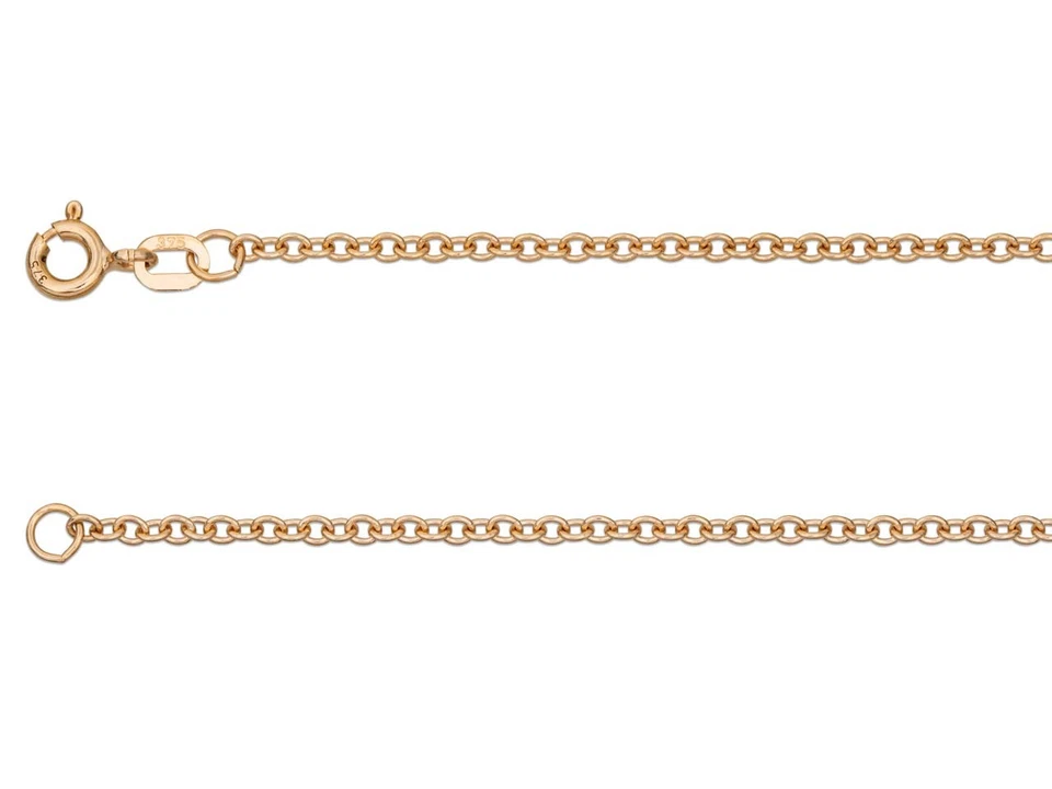 9ct Rose Gold Necklace Chain Trace 16in/18in/20in Italian Made Fine Jewellery - Image 2 of 4