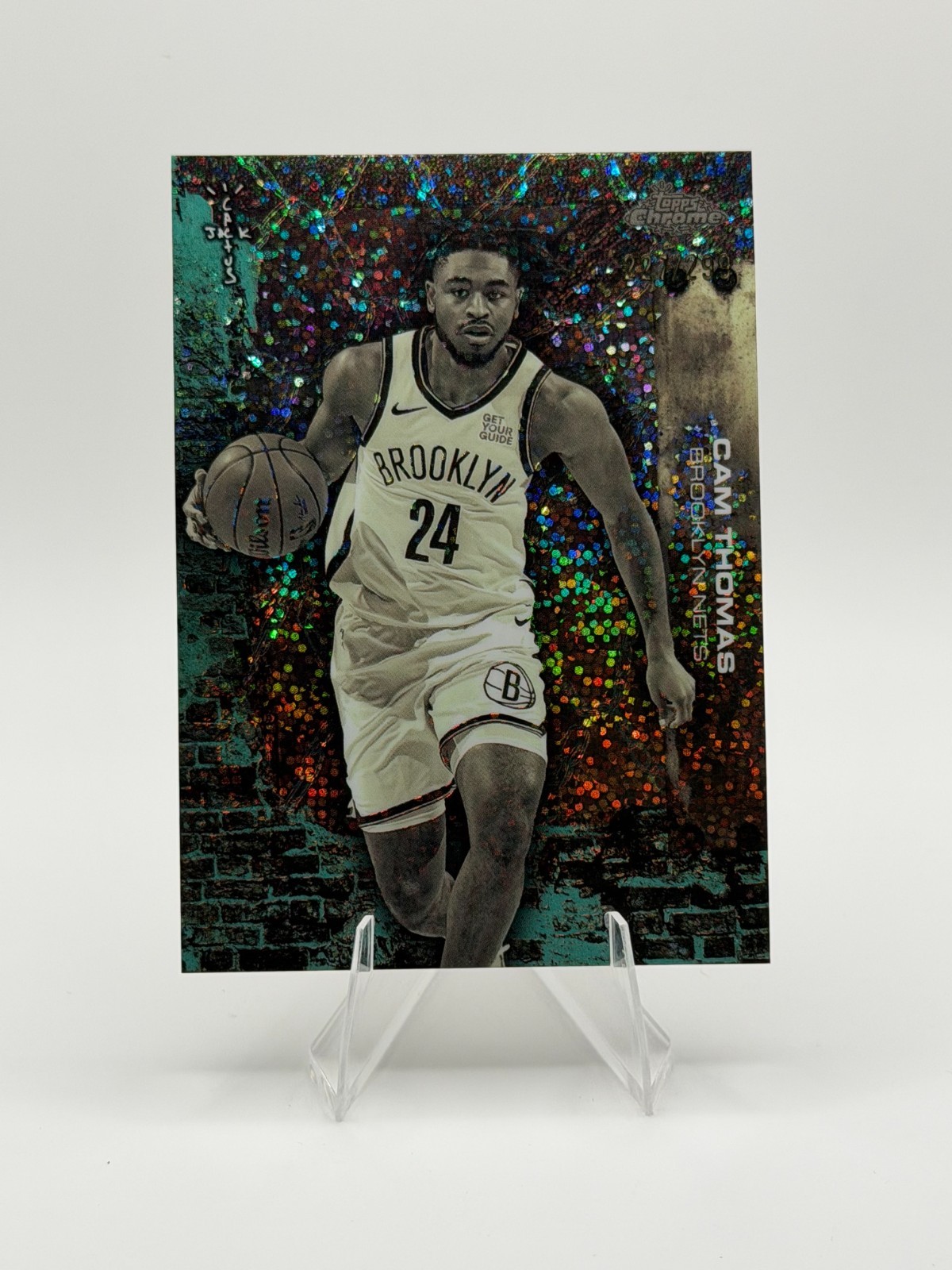 Cam Thomas 2025 Topps Chrome Cactus Jack X Refractor SP /299 Nets