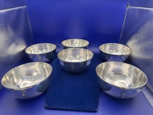 6 Gorham Sterling Silver Mid Century Modern Bowls Modernist Minimalist