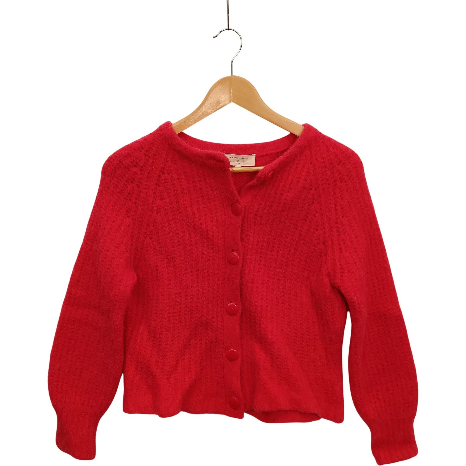 Sézane La Maille Cardigan Jumper XS/S Women Pink Alpaca Wool Blend Preloved