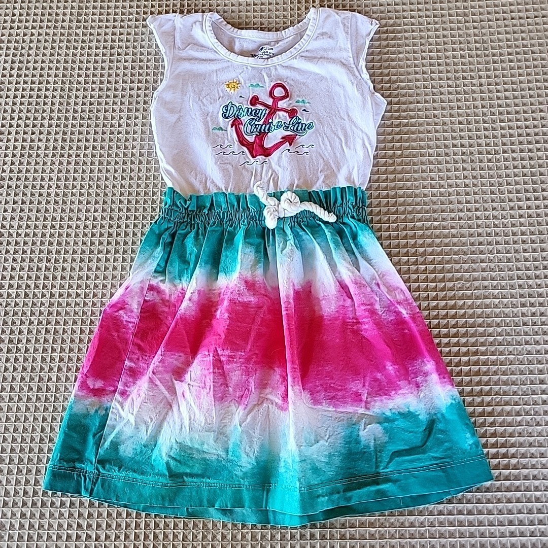 Disney Cruise Line Girls Dress XS Sleeveless Tie Dye Beach Vacation Pink  Blue | eBay