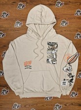 Looney Tunes Men's Small Tan Bugs Bunny Graphic Cartoon Pullover Hoodie
